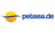 Logo mit gelbem Kreis und blauem Schriftzug "petasa.de".