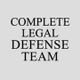 Text reads "COMPLETE LEGAL DEFENSE TEAM" in black letters on a light gray background.