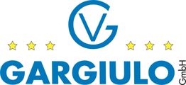 Logo von Gargiulo GmbH, blaue Buchstaben und fünf gelbe Sterne.