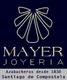 Logotipo de Joyería Mayer, texto: "Azabacheros desde 1830, Santiago de Compostela".