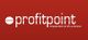 Rotes Logo mit weißem Text „profitpoint“ und Slogan „independent. profit. solutions“.