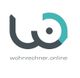 Logo von wohnrechner.online: Abstrakte Formen in Grau und Türkis.