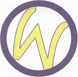 Gelbes "W" in einem lila Kreis auf weißem Hintergrund.