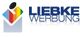 Logo mit buntem Symbol und Text "Liebke Werbung" in blauer Schrift.
