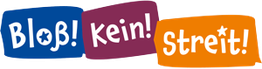 Bunte Schilder mit der Aufschrift "Bloß! kein! Streit!".