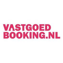 Logo met roze tekst: "VASTGOEDBOOKING.NL" op een witte achtergrond.