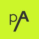 Schwarze Buchstaben "pA" auf leuchtend gelbem Hintergrund.