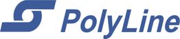 Logo mit blauem Symbol links und Schriftzug "PolyLine" in Blau auf weißem Hintergrund.