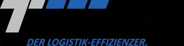 Logo mit stilisierten blauen und grauen Linien und Text: "DER LOGISTIK-EFFIZIENZER."