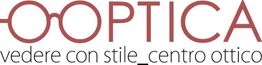 Logo di un centro ottico con occhiali stilizzati e scritta: "Optica, vedere con stile".
