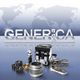 Bauteile vor einem Weltkartenhintergrund mit dem Text "GENER!CA".