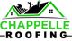 Logo of Chappelle Roofing with roofers on a house and the company name below.