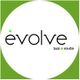 Logo: "Evolve Hair Studio" with green accents, white background, encircled by green border.