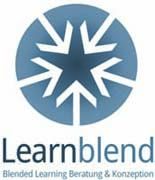 Blaues Logo mit Stern und Text "Learnblend - Blended Learning Beratung & Konzeption".