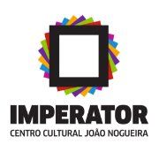 Logotipo do Imperator, Centro Cultural João Nogueira, com quadrado colorido ao fundo.