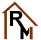 Logo mit braunem Hausrahmen und den schwarzen Buchstaben R und M.