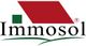 Logotipo de Immosol con forma de casa en rojo y verde sobre texto en negro.