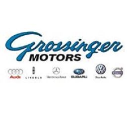 "Grossinger Motors logo with various car brand logos below, including Audi, Subaru, and Volvo."