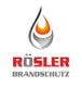 "Logo mit Flamme und Text: RÖSLER BRANDSCHUTZ in Rot und Grau."