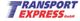 Logo mit Schriftzug: "Transport Express GmbH" in Blau und Rot.