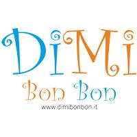 Il logo colorato di "DiMi Bon Bon" con scritte in arancione e azzurro su sfondo bianco.