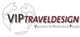 Logo mit "VIP Travel Design" und dem Slogan "Vacation for Individual People", Globus im Hintergrund.