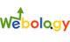 Colorful "Webology" logo with an upward green arrow replacing the "e".