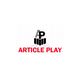 Logo with bold text "ARTICLE PLAY" and overlapping black and gray letters "AP" above.