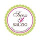 Logo: Kreis mit grünem Rand, Text "Suess & Salzig" in der Mitte, "Torten- & Patisserieservice" unten.