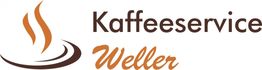 Logo mit braunen Schriftzügen "Kaffeeservice Weller" und stilisierter Kaffeetasse mit Dampf.