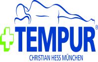 Logo von Tempur Christian Hess München mit einem gezeichneten, liegenden Menschen und einem grünen Kreuz.