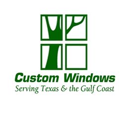 Logo of Custom Windows with green tree design, serving Texas and the Gulf Coast.