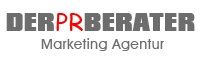Logo mit Schrift "DERPRBERATER, Marketing Agentur" in Grau und Rot.