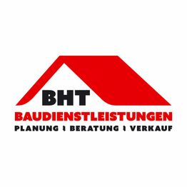 Logo mit roten Dach, Text "BHT Baudienstleistungen: Planung, Beratung, Verkauf".