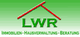 LWR-Logo mit Text: Immobilien - Hausverwaltung - Beratung, grüner Hintergrund, rotes Dach.