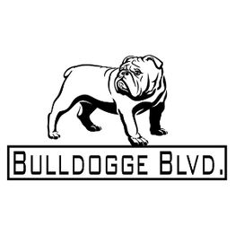 Drawing of a bulldog above the text "Bulldogge Blvd."