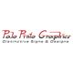 Logo for Palo Pinto Graphics with the text "Distinctive Signs & Designs" below it.