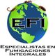 Logo de EFI: Planeta con insectos y texto "Especialistas en Fumigaciones Integrales".