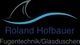 Logo mit Schriftzug: "Roland Hofbauer Fugentechnik/Glasduschen", stilisierte Welle oben.