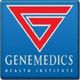 Logo of Genemedics Health Institute with red and blue design.
