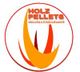 Logo mit rotem Text "HOLZ PELLETS deutschlandweit" und orange-rotem Flammenmotiv im Kreis.