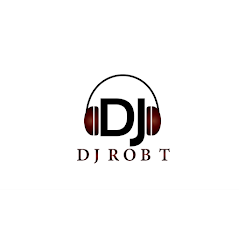 DJ-Robt-Logo mit Kopfhörern auf weißem Hintergrund.