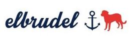 Logo mit Schriftzug "elbrudel", einem Anker und einem roten Hund.