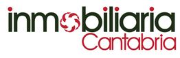 Logo de Inmobiliaria Cantabria con texto negro y rojo, y una espiral roja en la letra "o".