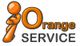 Logo mit orangefarbener Figur und Text: "Orange SERVICE".
