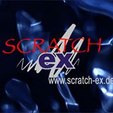 Logo mit rotem "Scratch" und blauem "ex" Text auf dunkelblauem Hintergrund, URL darunter.