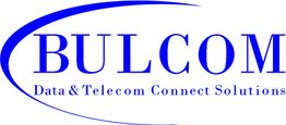 Logo von BULCOM mit blauem Schriftzug und Slogan "Data & Telecom Connect Solutions".