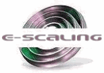 3D-Ringe mit dem Schriftzug "e-scaling" in der Mitte.
