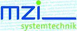 Logo mit blauem "mzi" und grünem Schriftzug "systemtechnik" auf weißem Hintergrund.