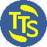 Blau-gelbes Logo mit den Buchstaben "TTS" in der Mitte und geschwungenen gelben Linien darum.